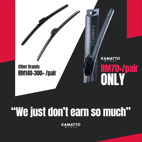 Kamatto Wiper Mitsubishi Lancer GLX (2000-2010) Hydrophobic Silicone Water Repelling Coating